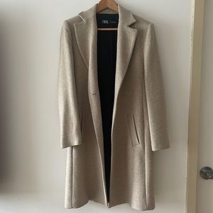 Zara Beige Mid length coat size M